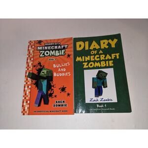 Lot 2 Diary of a Minecraft Zombie Paperback Books